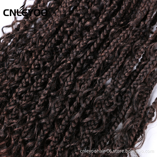 Factory 18" River Box Braids Bohemian Crochet Hair (12 Roots/piece) Curly End Crochet Box Braiding Hair Extension for Women